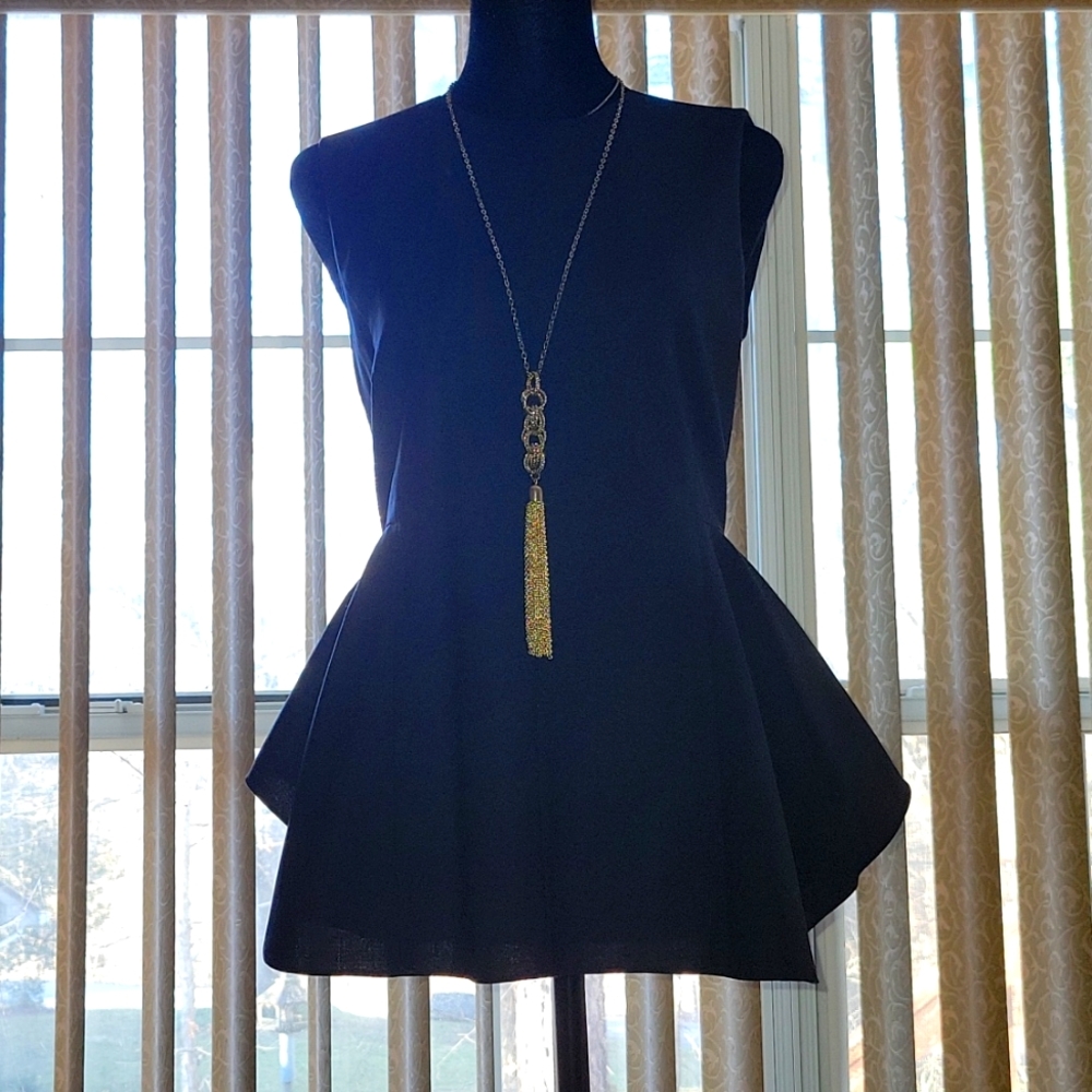 Theory black puplum blouse